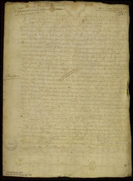 Carta de toma de posesión de la casa donada por Beatriz Sánchez a la Cofradía de Santa Catalina.