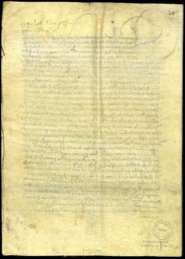 Carta de venta de Inés Martinez, mujer de Alvar González Borriel, ensayador de la Casa de la Mone...