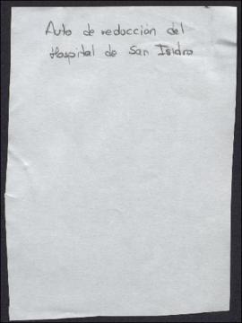 Auto de reducción del hospital de San Isidro