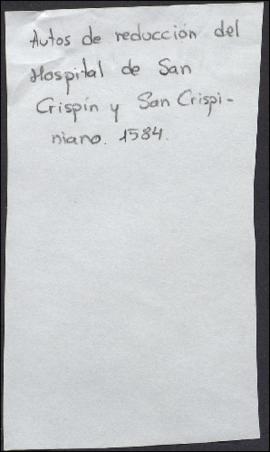 Auto de reducción del hospital de San Crispín y San Crispiniano