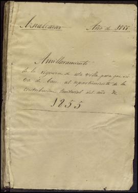 Amillaramientos. Amillaramiento de de la riqueza de esta villa para que sirva de basedel repartim...