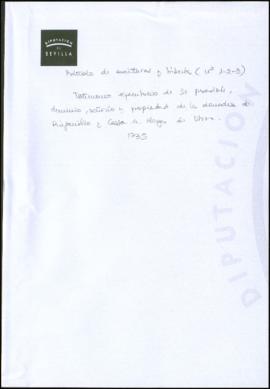 
Protocolo de escrituras de casas y tributos (nº 1, 2 y 3). Testimonio ejecutorio de posesión, do...
