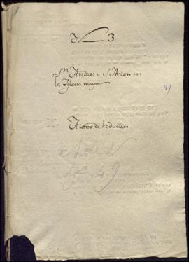 Autos de reducción de hospitales. San Andrés y San Antón (toneleros), col° Santa María la Mayor