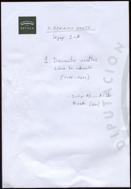 Documentos sueltos sobre la reducción,