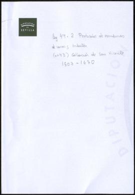 
Protocolo de escrituras de casas y tributos (nº 43). Collación de San Vicente
