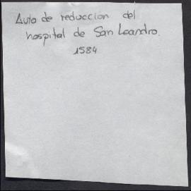 Auto de reducción del hospital de San Leandro