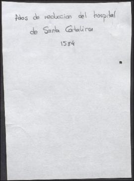 Auto de reducción del hospital de Santa Catalina