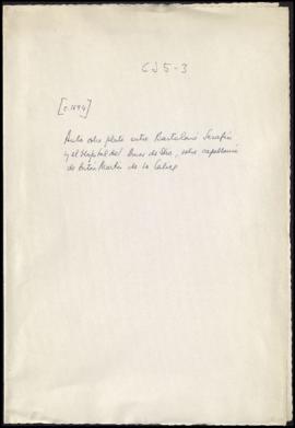 Autos sobre el pleito entre Bartolomé Serafín y el hospital del Amor de Dios, sobre la capellanía...