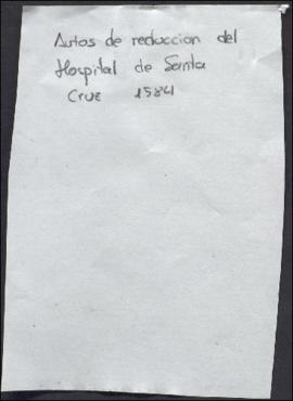 Auto de reducción del hospital de Santa Cruz