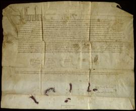 Carta de concesión de indulgencias de Alfonso de Fonseca, cardenal arzobispo de Sevilla, a los qu...