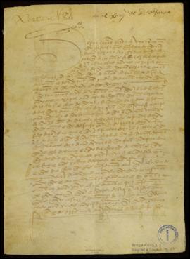 Carta de poder de la Casa de San Lázaro a Alfonso Fernández, enfermo, para que en su nombre pueda...