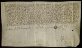 Carta de venta de tierras para pan llevar lindantes con el camino de Sevilla en la Villa de la Palma