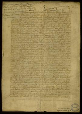 Carta de venta de Francisco de Reina, hijo de Juan Martínez de Reina y de Beatriz Alfonso, su muj...