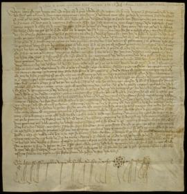 Carta de venta por juro de heredad de seis aranzadas de tierra con quince pies de aceitunos en Ar...